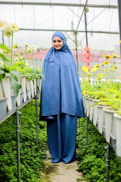 Telekung Cey Navy Blue